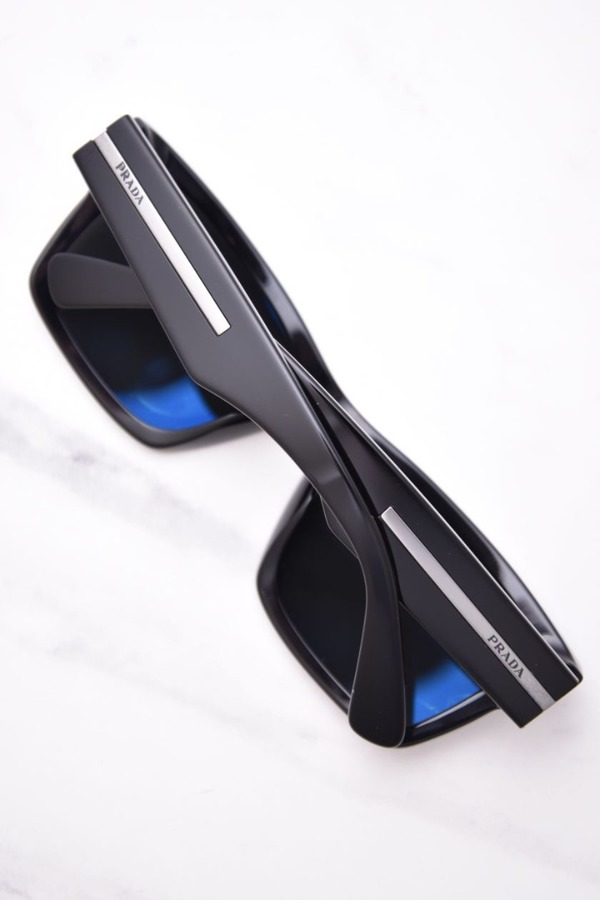 Prada PR 25ZS 1AB08G Sunglasses Men's Black/Black Polarized