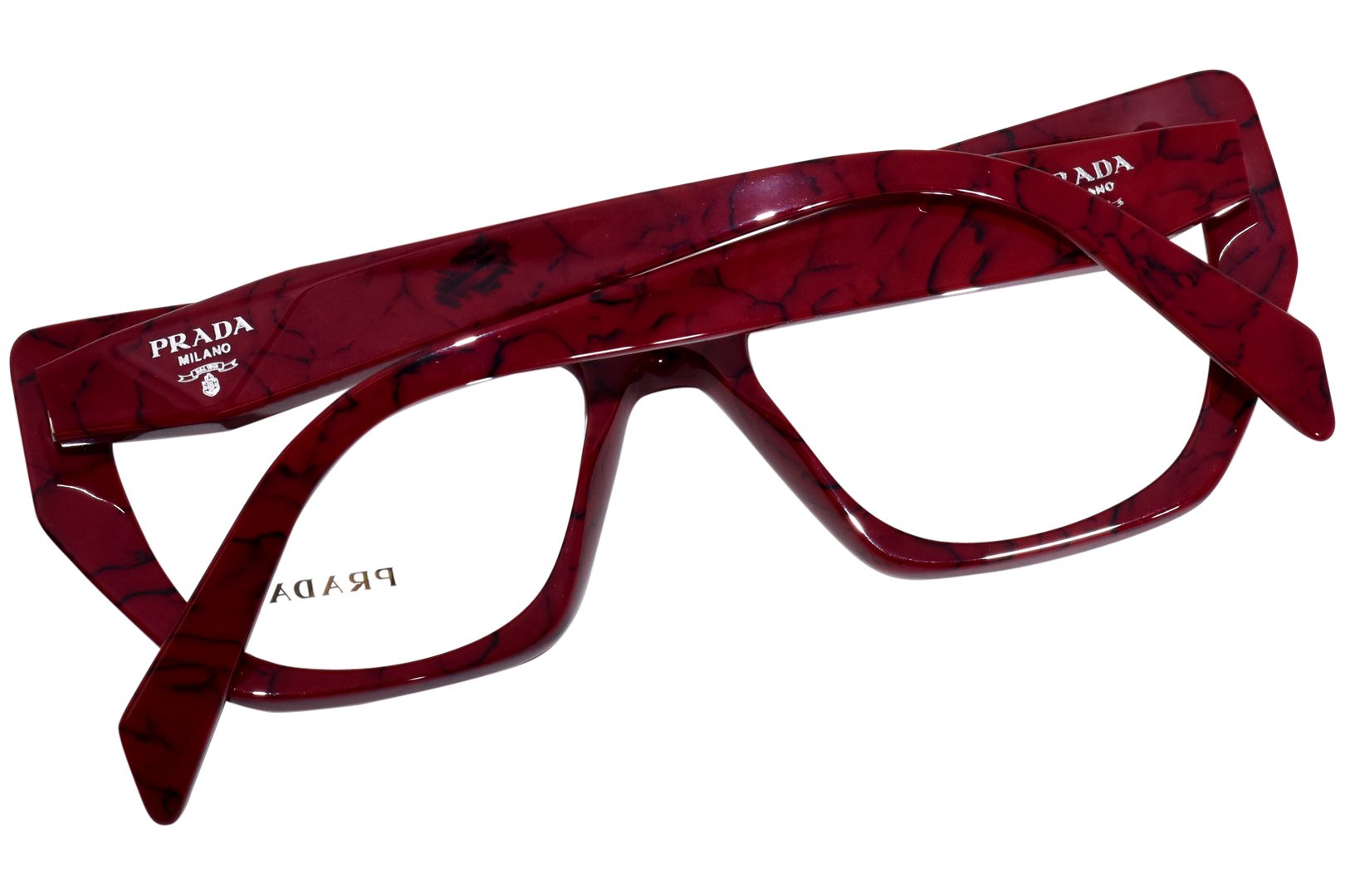Prada VPR 18W 15D 1O1 Eyeglasses Women s Etruscan Marble Burgundy Full Rim 52mm EyeSpecs