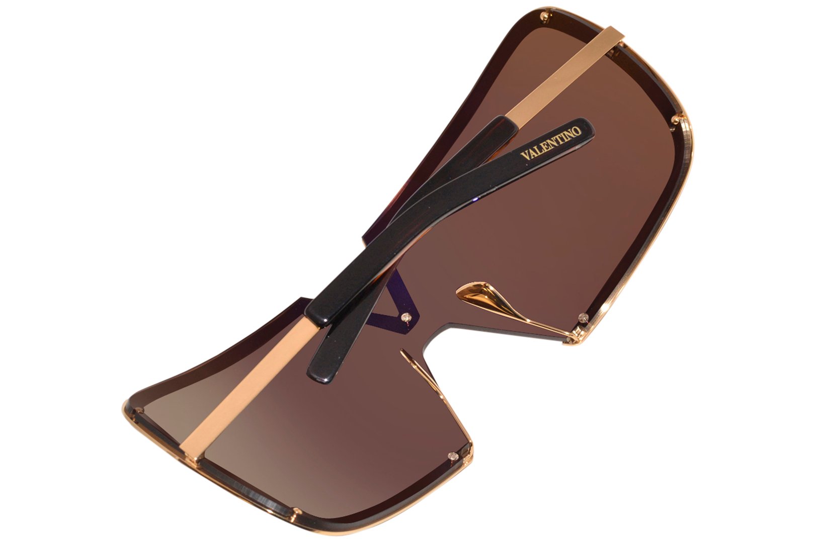 Valentino V-Romask VLS-120B Sunglasses Titanium Gold Brown