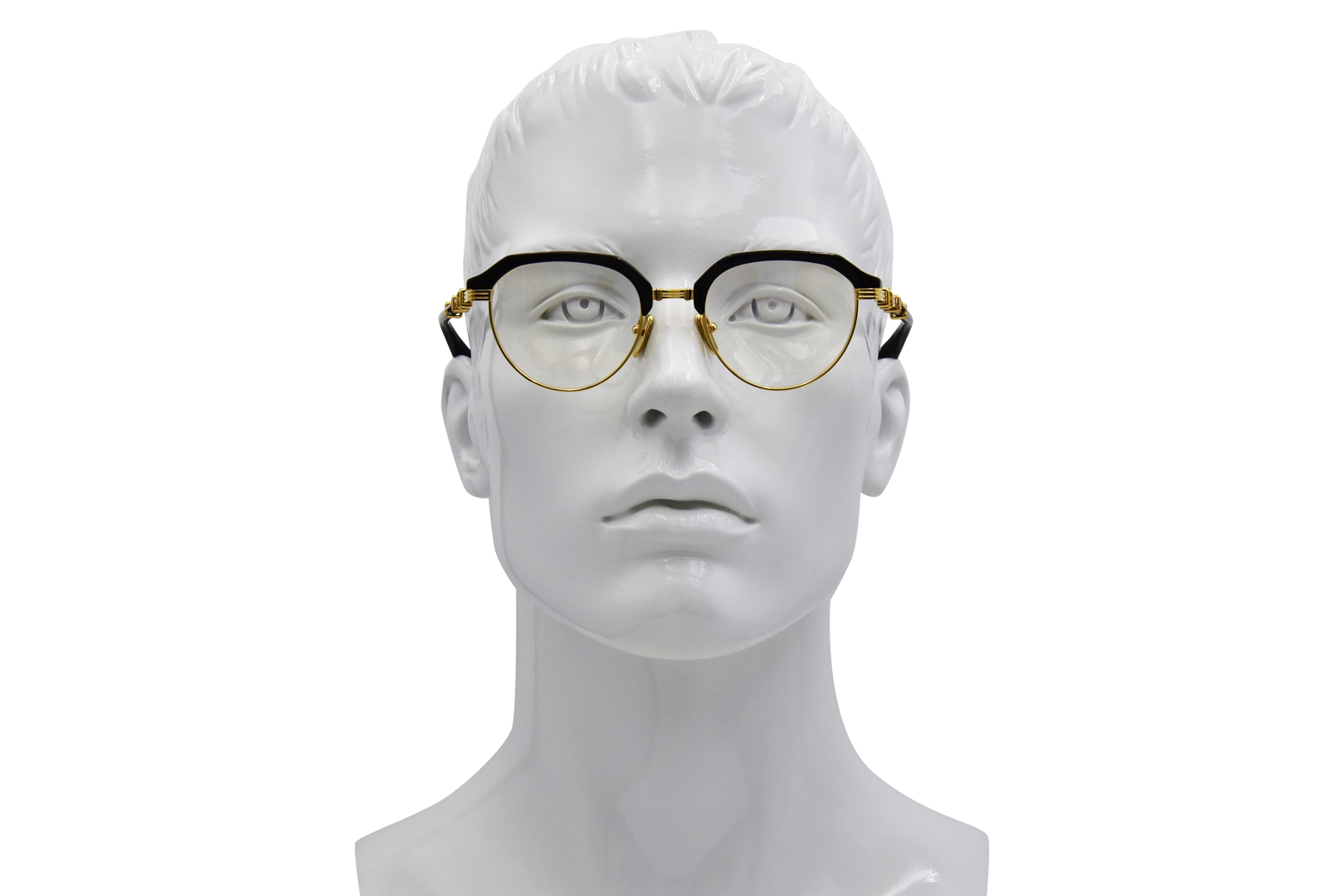 メガネ BALMAIN FW25 Balmain - BPX - c (BPX 172 C) Balmain Admiral BPX-172A Titanium Eyeglasses Black/Gold Full
