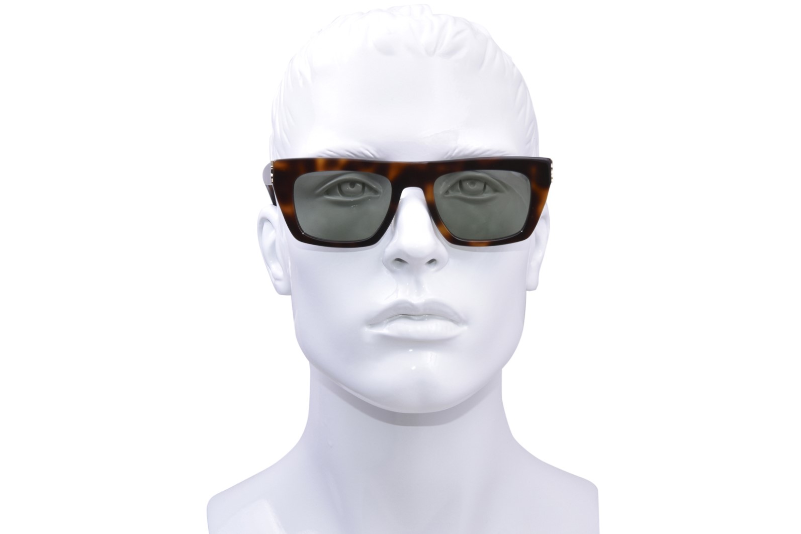 Saint Laurent SL-M131 003 Sunglasses Havana/Green Rectangle