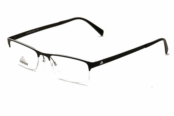 メガネ Adidas Eyeglass Frame OR5038F 005 Semi-Rim Asian Fit Adidas OR5038 005 Matte Black Square Semi Rim Eyeglasses