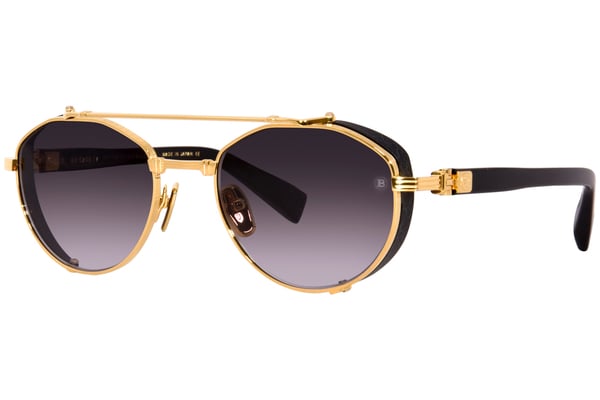 サングラス BALMAIN FW25 Balmain - BPS - a (BPS 120 A) Balmain Brigade-IV BPS-120A Sunglasses Gold/Black/Grey