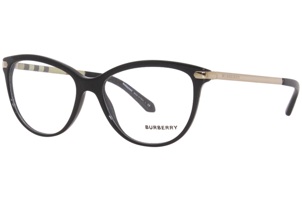 Burberry BE2280 3001 Eyeglasses Women's Black Full Rim Cat