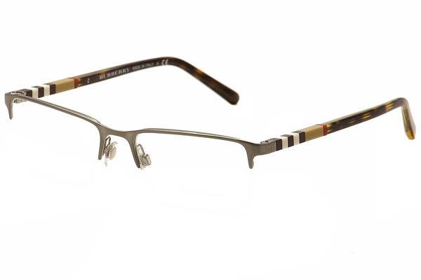 Burberry Men's Eyeglasses BE1282 BE/1282 1001 Black Half-Rim Optical Frame 55mm | EyeSpecs.com
