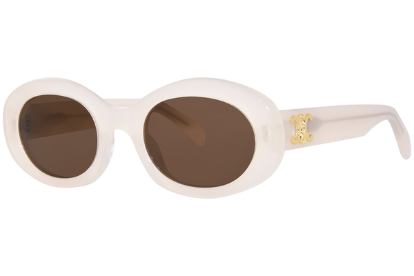 アイリーヌ Celine Triomphe CL40194U 25E Sunglasses Women's Shiny Milky
