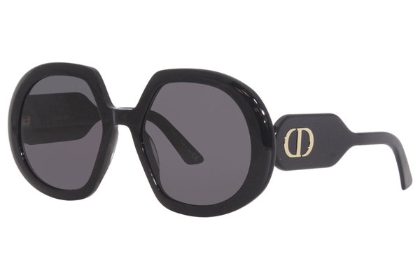 DIOR ◆ DiorBobby R2U 10A0 ラウンド角縁 サングラス 70637 auth CHRISTIAN DIOR black DIORBOBBY Sunglasses R2U