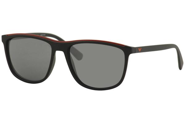 Emporio Armani Men s EA4109 EA 4109 5042 6G Matte Black Square Sunglasses 57mm EyeSpecs