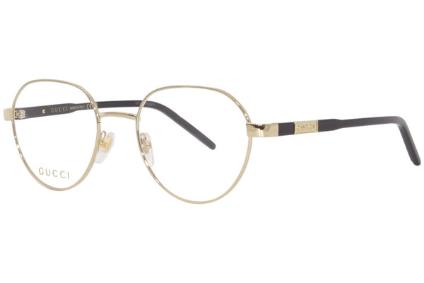 Gucci GG1162O 001 Eyeglasses Men s Gold Black Full Rim Round Shape