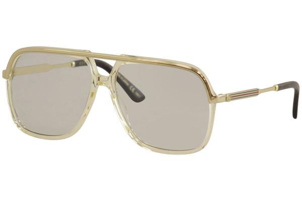 Gucci GG0200S 001 Sunglasses Men's Black-Gold/Green Lenses Pilot 57mm |  