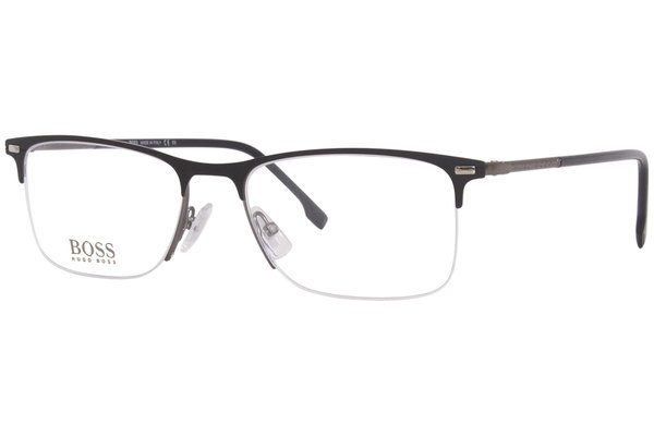 Hugo Boss 1230 U 003 Eyeglasses Men s Matte Black Semi Rim 57 19 145 EyeSpecs