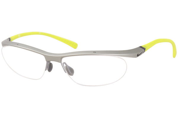 7070 02 Eyeglasses Men's Matte Platinum/Volt Half Rim Optical Frame 57mm | EyeSpecs.com