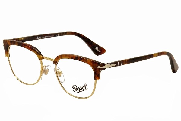 Persol 3105-V-M 95 Eyeglasses Men's Black/Silver Full Rim