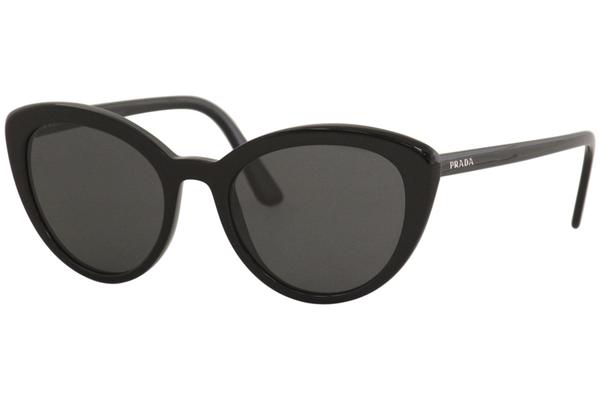 Sober Figur software Prada Women's SPR02V SPR/02/V 1AB5S0 Black Cat Eye Sunglasses 54mm |  EyeSpecs.com