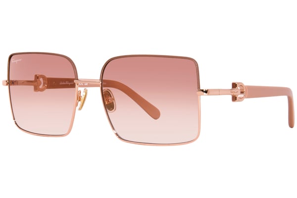 サングラス Ferragamo Sunglasses SF302SL 703 Square Gold Frame Salvatore Ferragamo SF302SL 703 Sunglasses Women's Gold