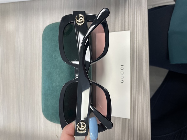 Gucci Web GG0713S 001 Sunglasses Women's Black-Blue/Grey